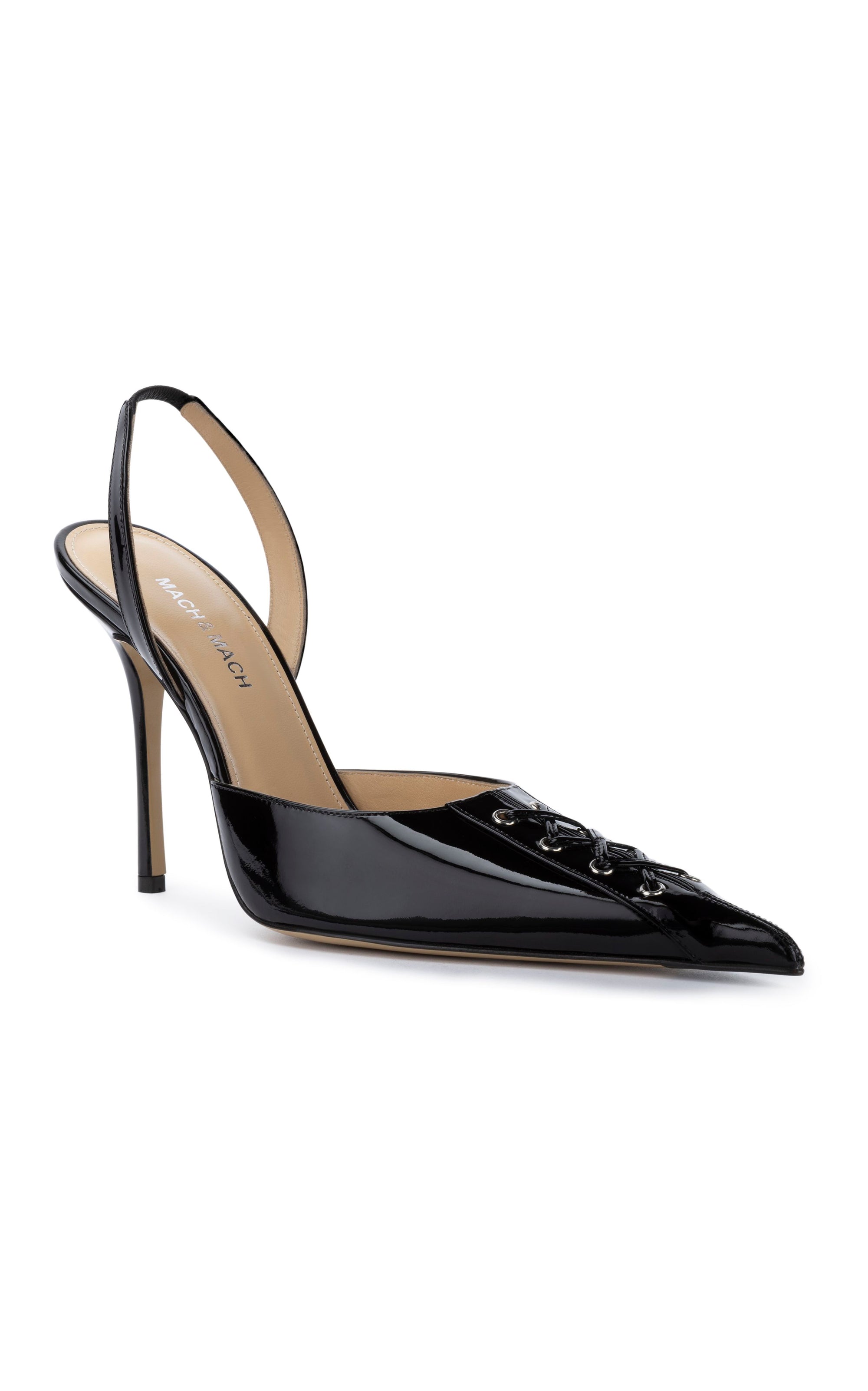 Corset 95 slingback in patent leather - Black