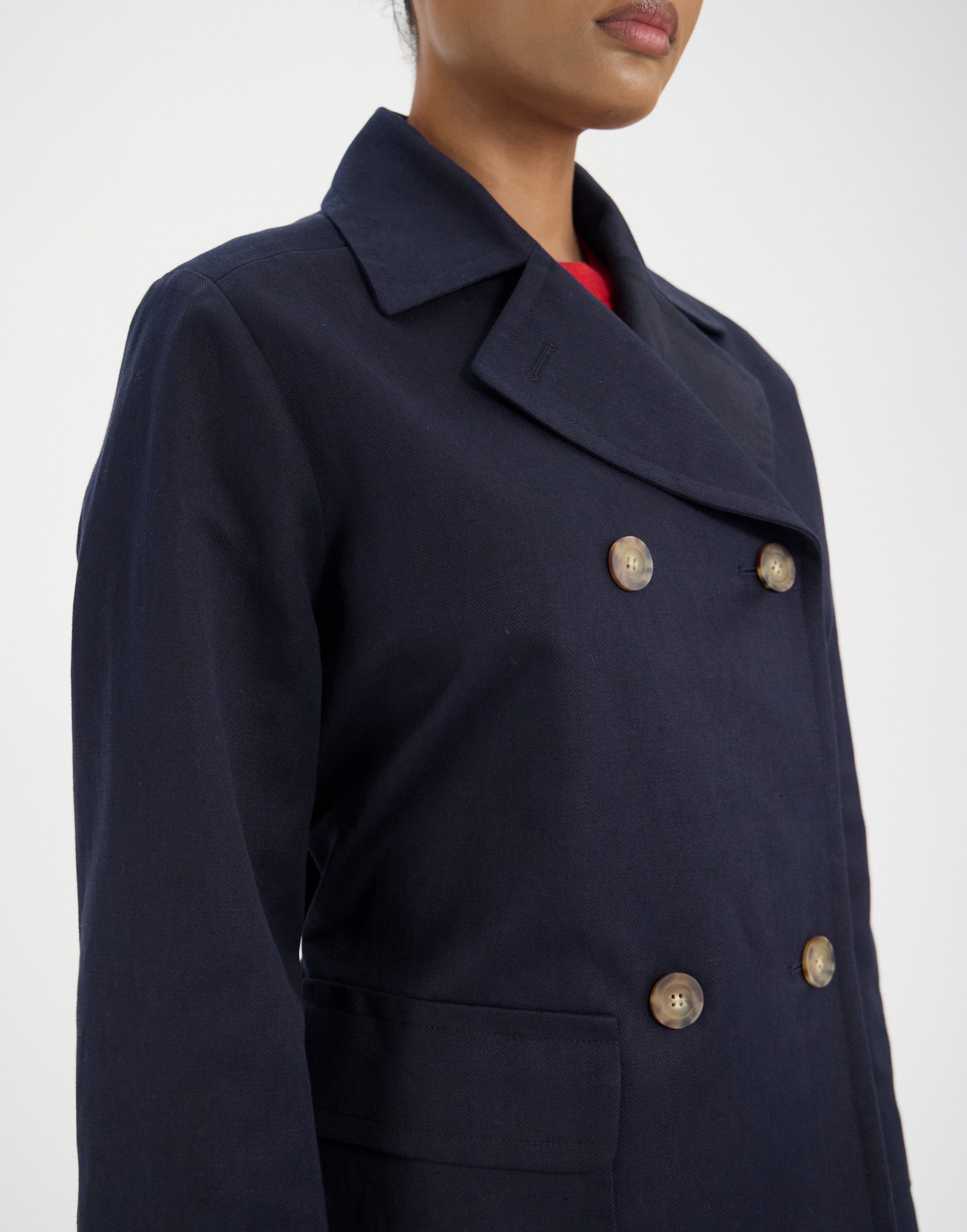 19qty NEW  / Veste Romaric en lin mélangé -  Blue Navy