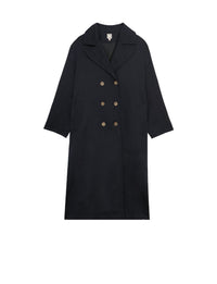 21qty NEW  / Manteau Denise en lin mélangé -  Blue Navy