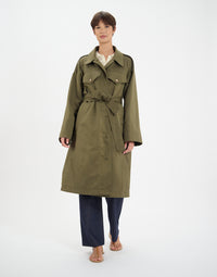 33qty NEW  / Manteau Vera en lin mélangé -  Khaki