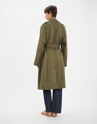33qty NEW  / Manteau Vera en lin mélangé -  Khaki