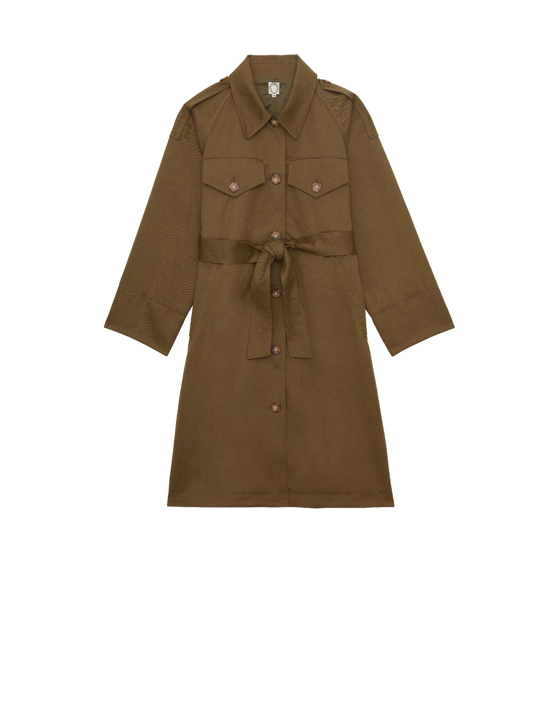 33qty NEW  / Manteau Vera en lin mélangé -  Khaki
