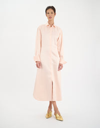 18qty NEW  / Robe Douglas en lin mélangé -  Pale Pink