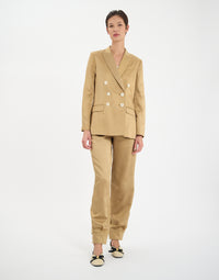 15qty NEW  / Veste Ezio en lin mélangé -  Camel