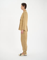 15qty NEW  / Veste Ezio en lin mélangé -  Camel