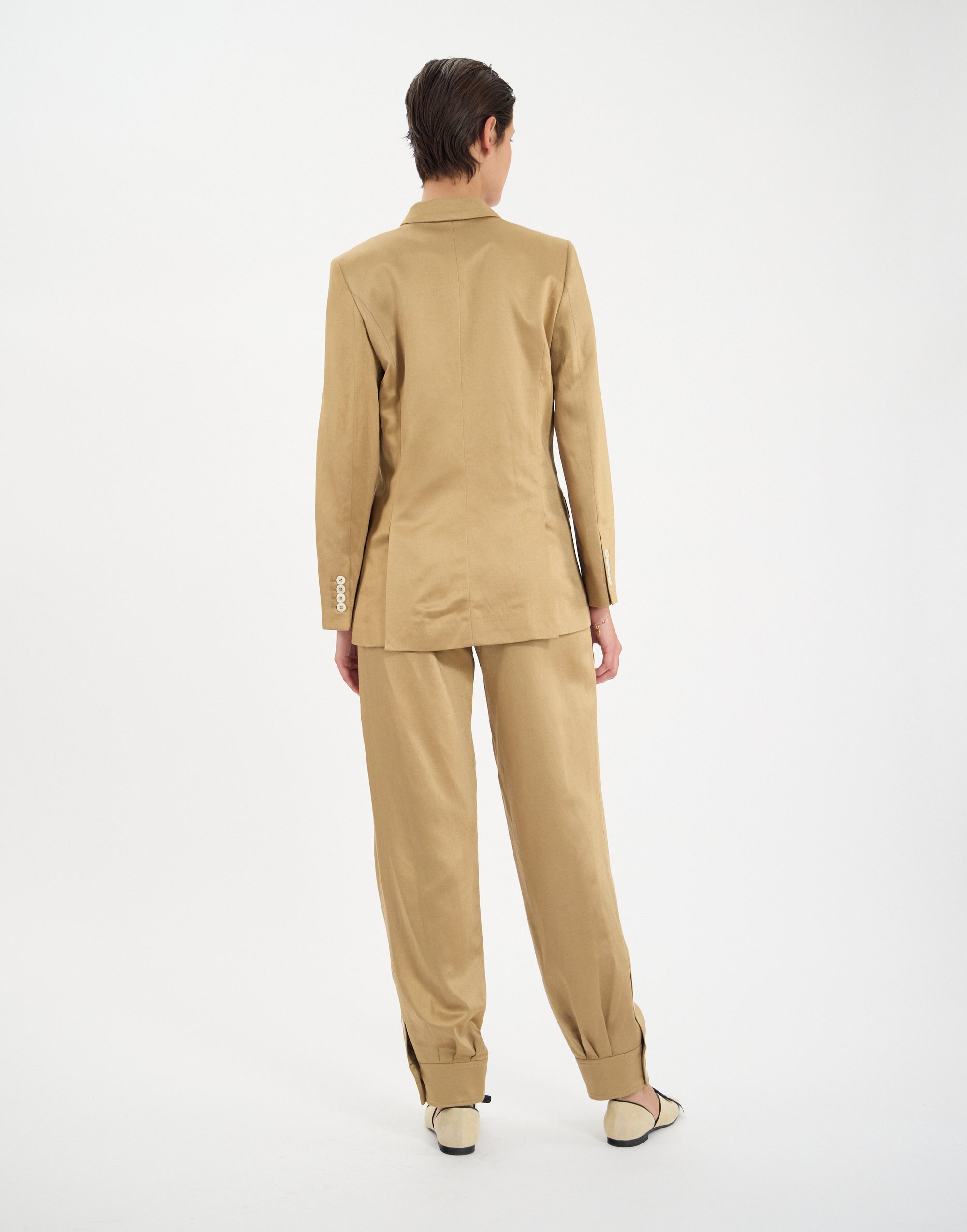 15qty NEW  / Veste Ezio en lin mélangé -  Camel