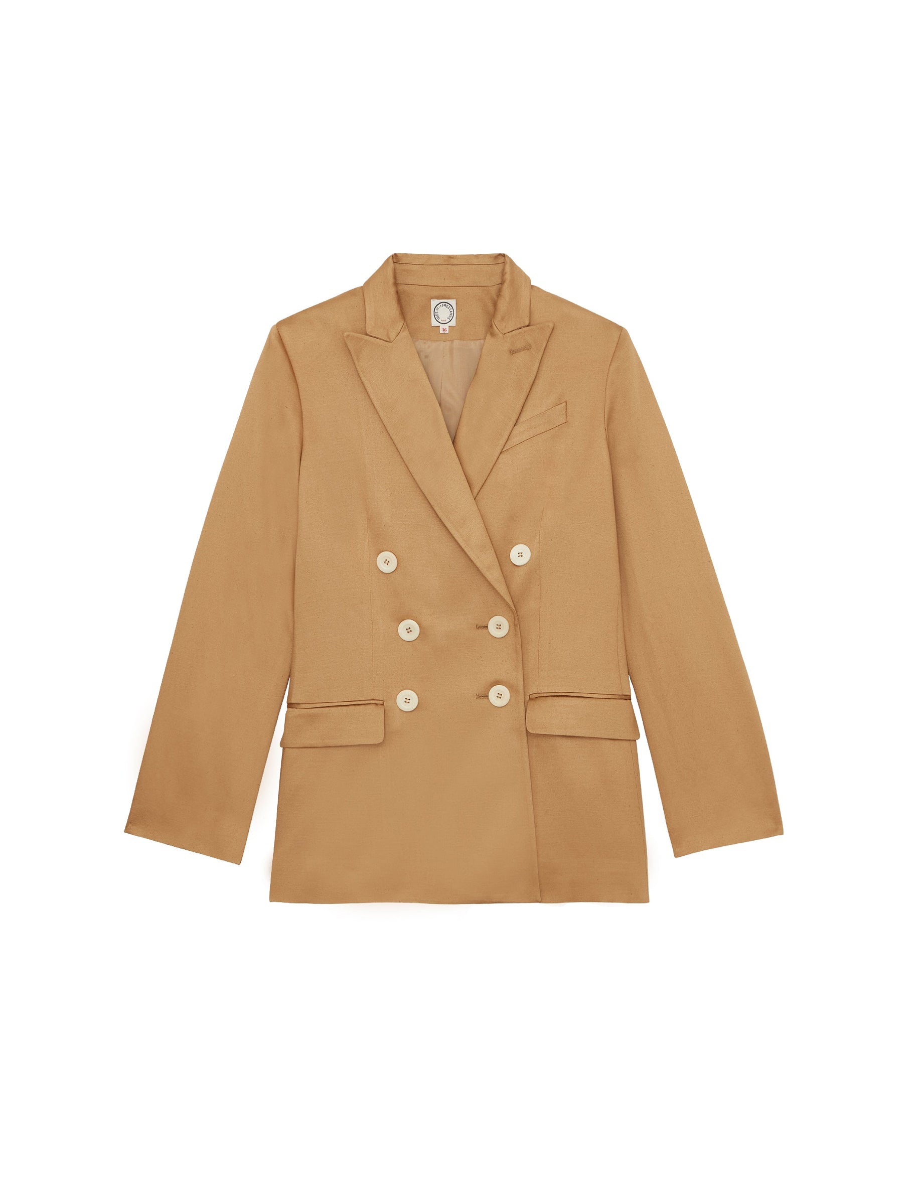 15qty NEW  / Veste Ezio en lin mélangé -  Camel