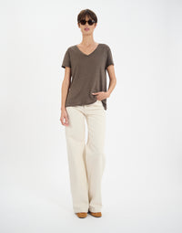 30qty NEW  / T-shirt Apolline en lin -  Khaki