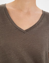 30qty NEW  / T-shirt Apolline en lin -  Khaki