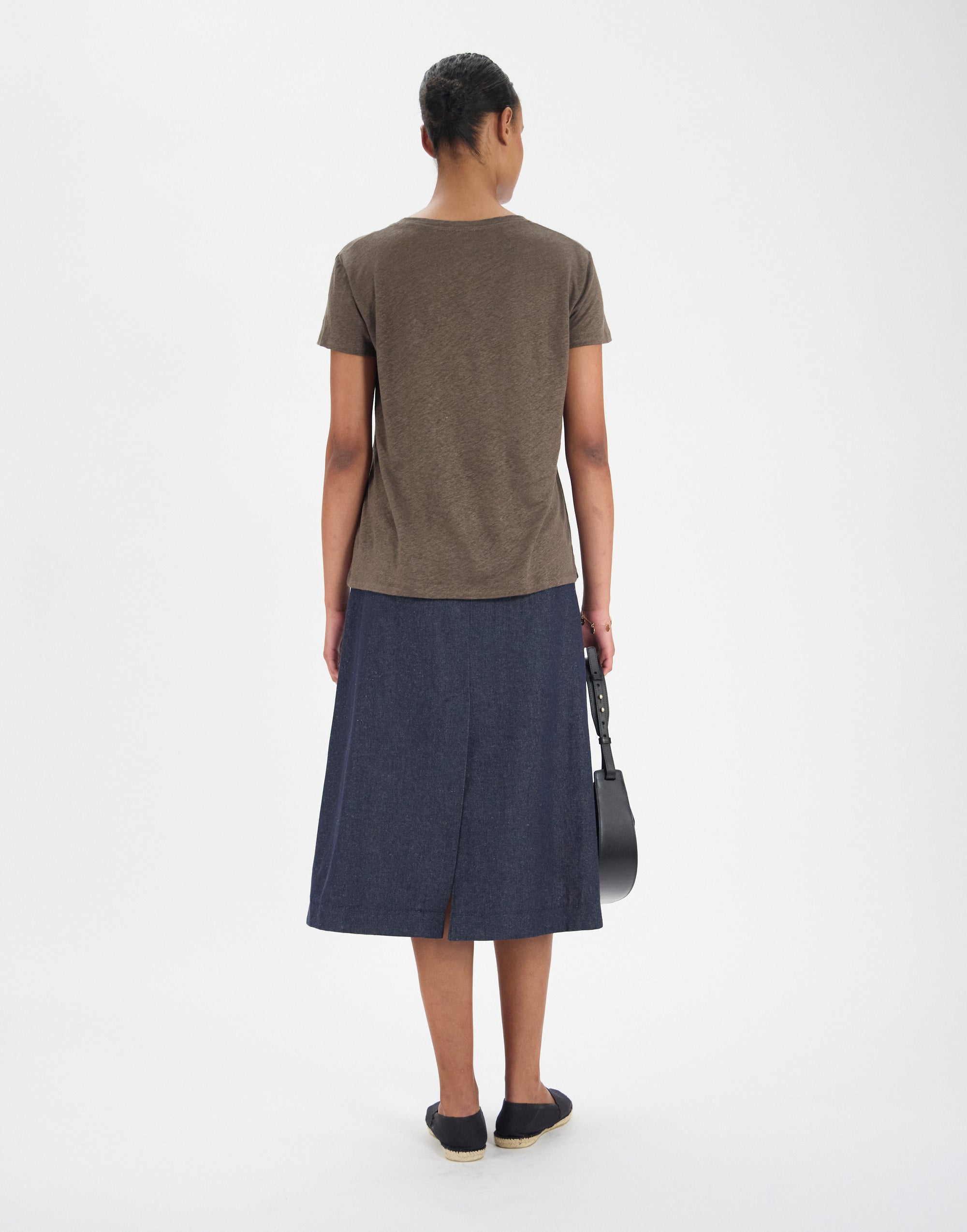 30qty NEW  / T-shirt Apolline en lin -  Khaki