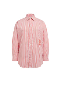 Chemise oversize à rayures - Orange