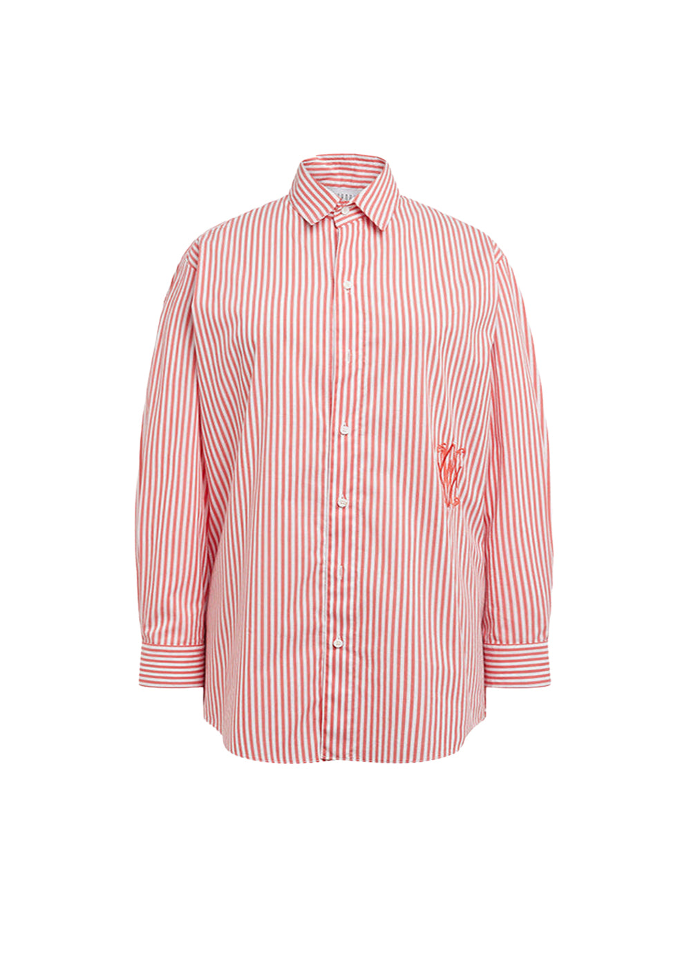 Chemise oversize à rayures - Orange