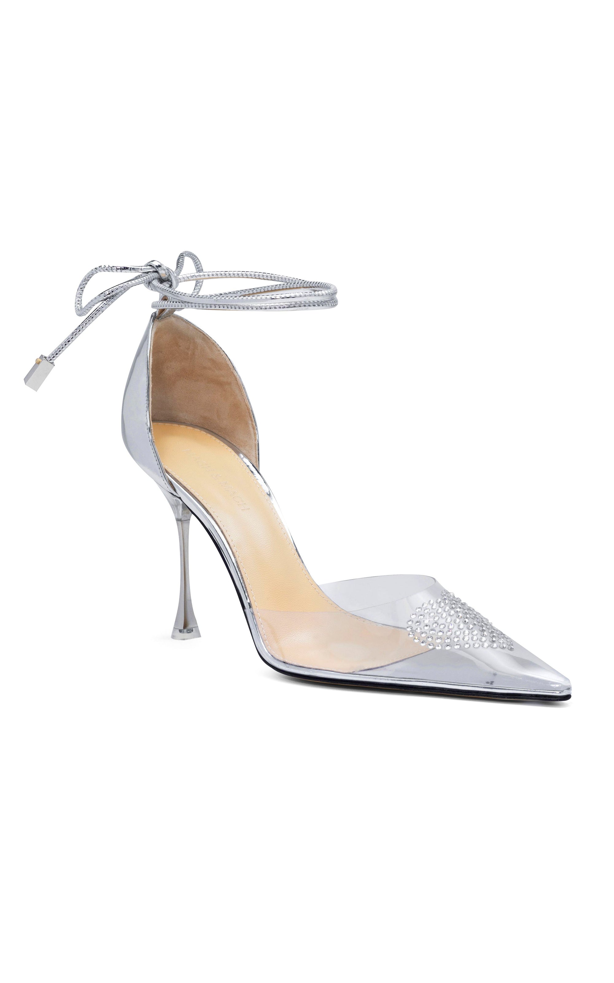 Heart 100 strappy pumps with rhinestone embellishments - Clear