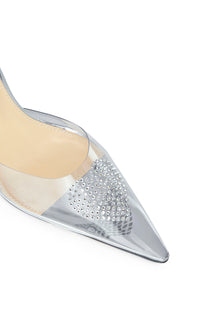 Heart 100 strappy pumps with rhinestone embellishments - Clear