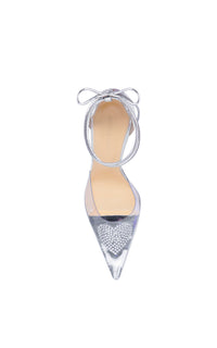 Heart 100 strappy pumps with rhinestone embellishments - Clear