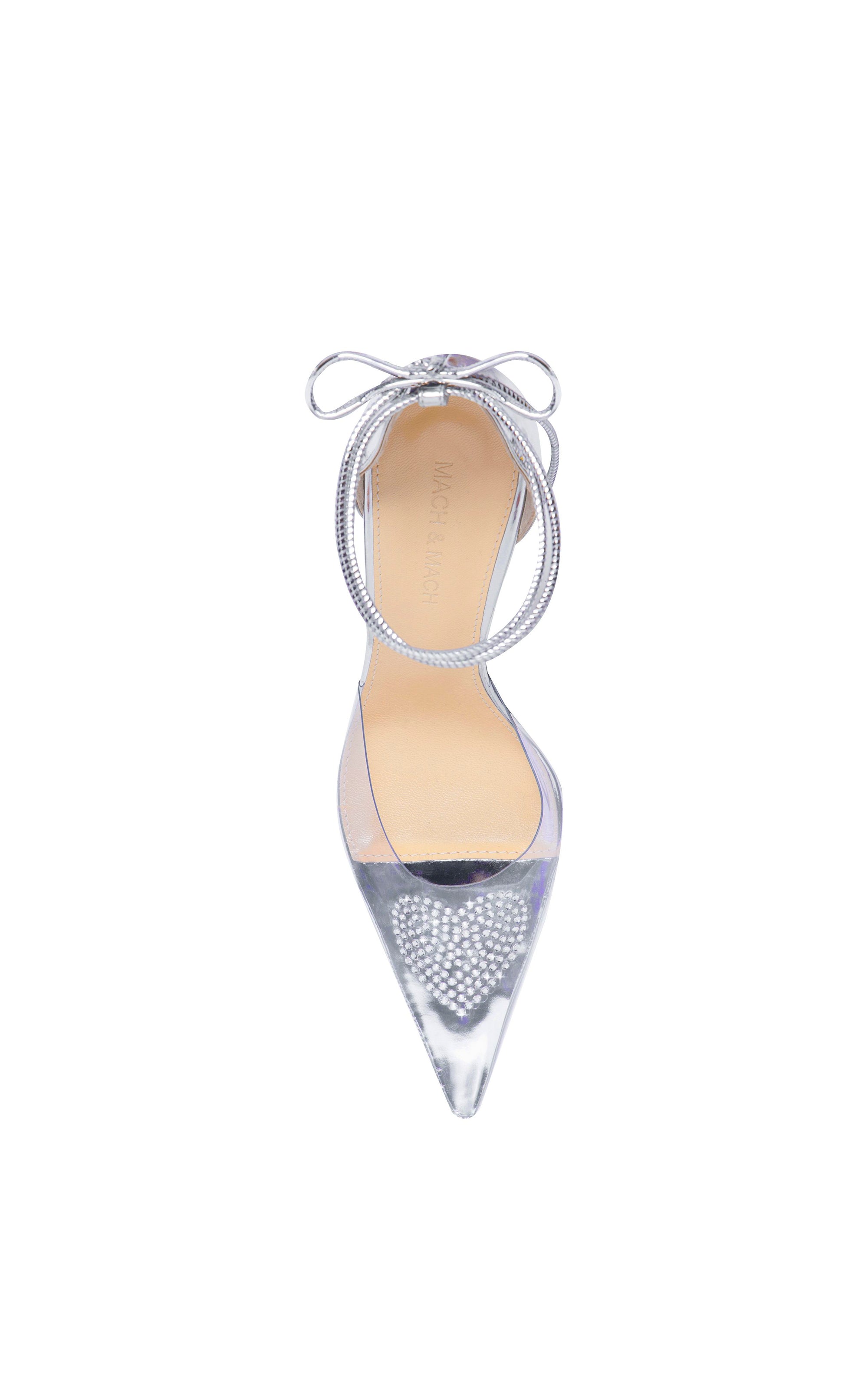 Heart 100 strappy pumps with rhinestone embellishments - Clear