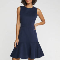 Robe courte en laine - Bleu petrole