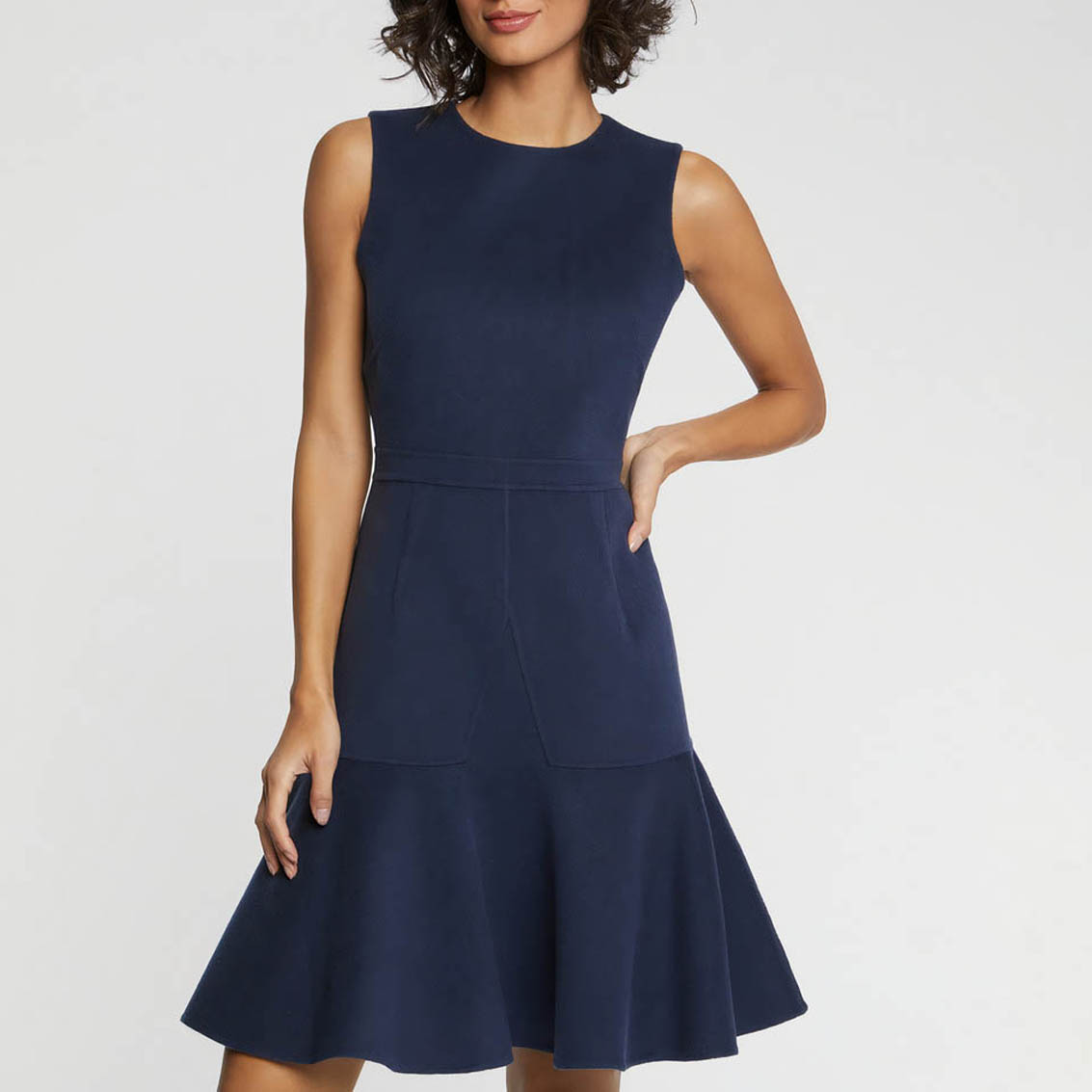 Robe courte en laine - Bleu petrole