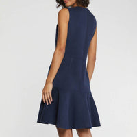 Robe courte en laine - Bleu petrole