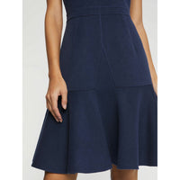 Robe courte en laine - Bleu petrole