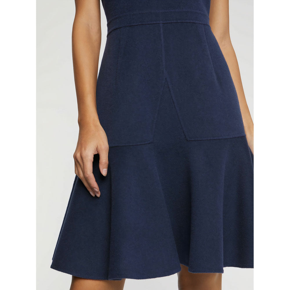 Robe courte en laine - Bleu petrole