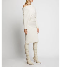 Robe drapée asymétrique - Off White