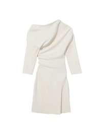 Robe drapée asymétrique - Off White