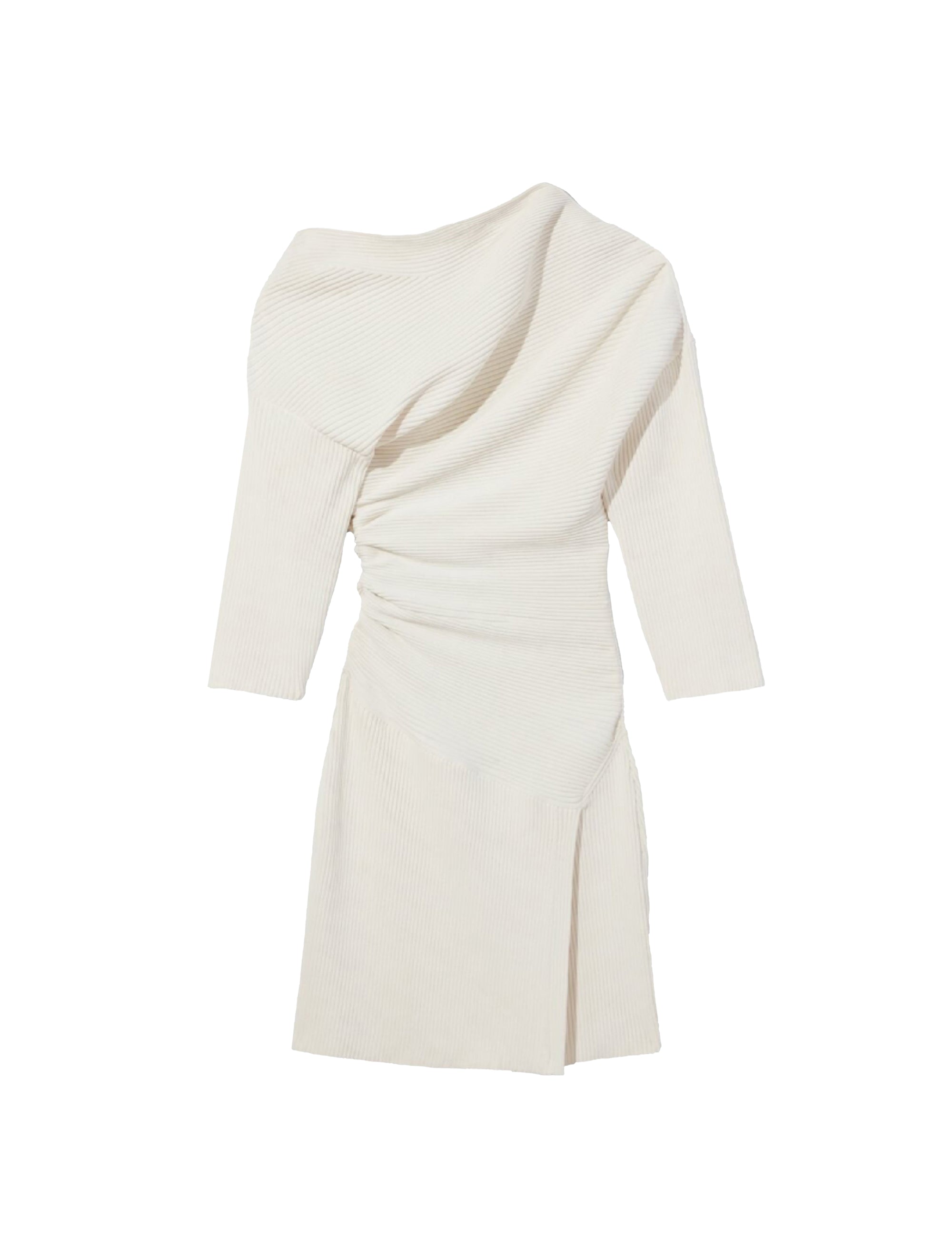 Robe drapée asymétrique - Off White