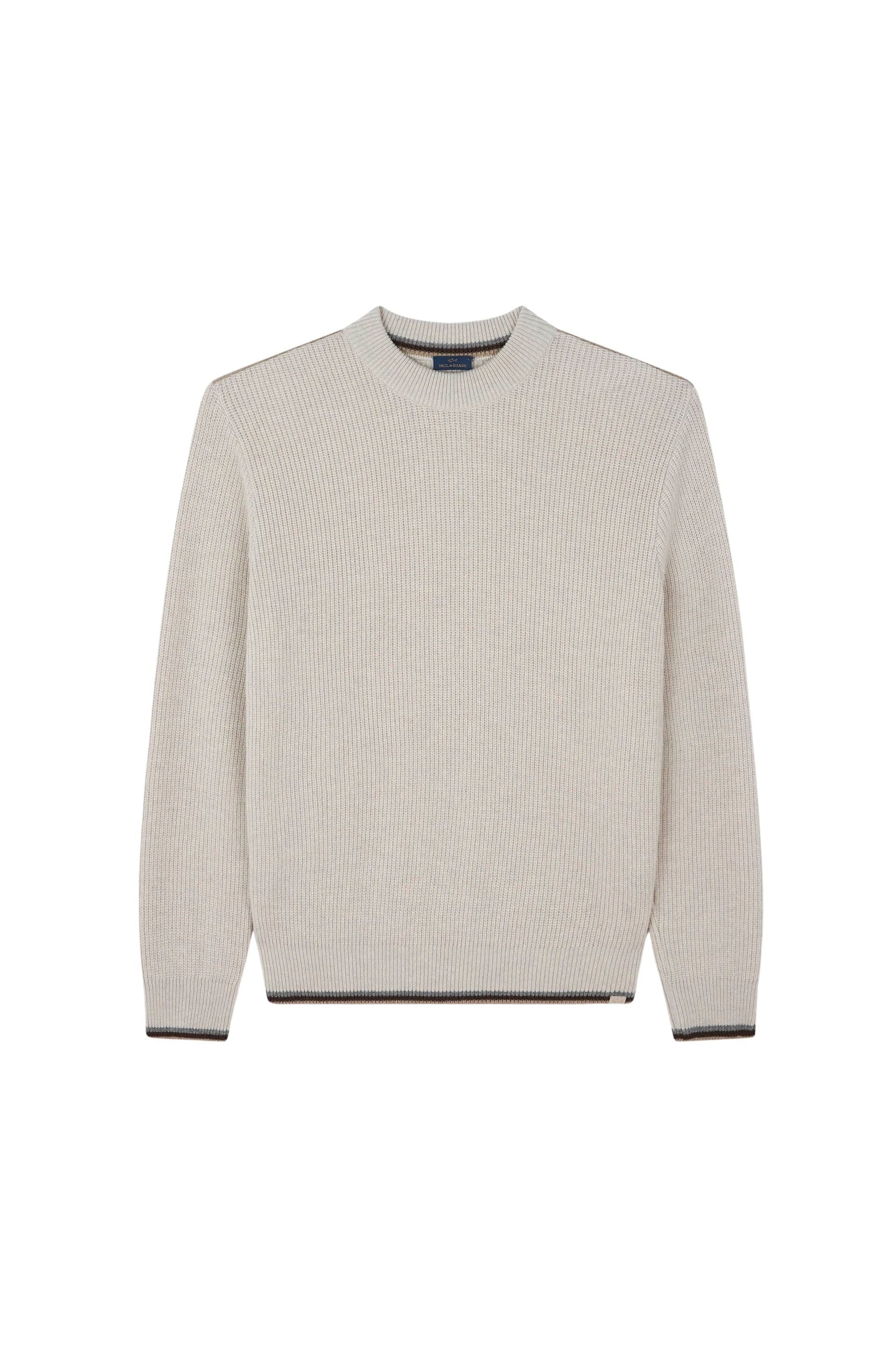 Pull à col rond en laine - Beige Chiaro