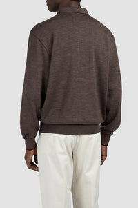 Wool-knit polo shirt - Pepper