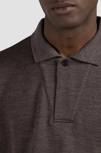 Wool-knit polo shirt - Pepper