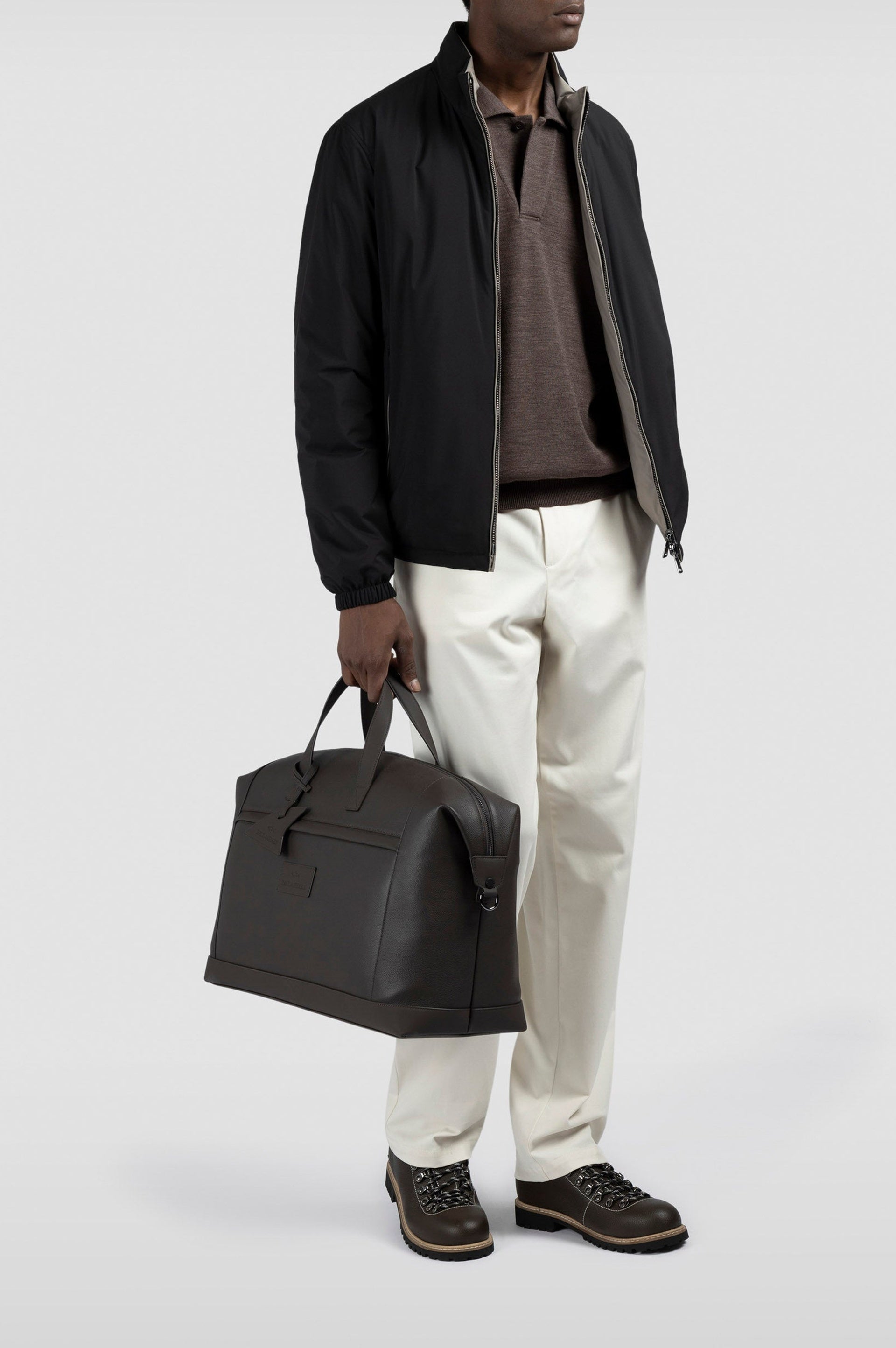 Wool-knit polo shirt - Pepper