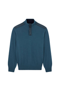 Wool half-zip jumper - Turquoise