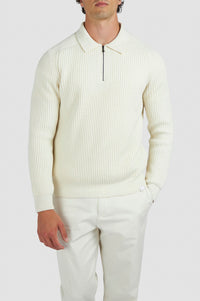 Polo en maille en laine - Blanc