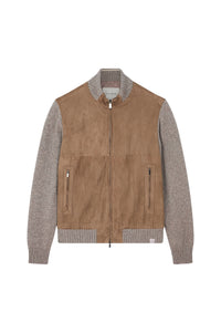 Pull Riviera à zip en laine et cachemire - Tissé Taupe