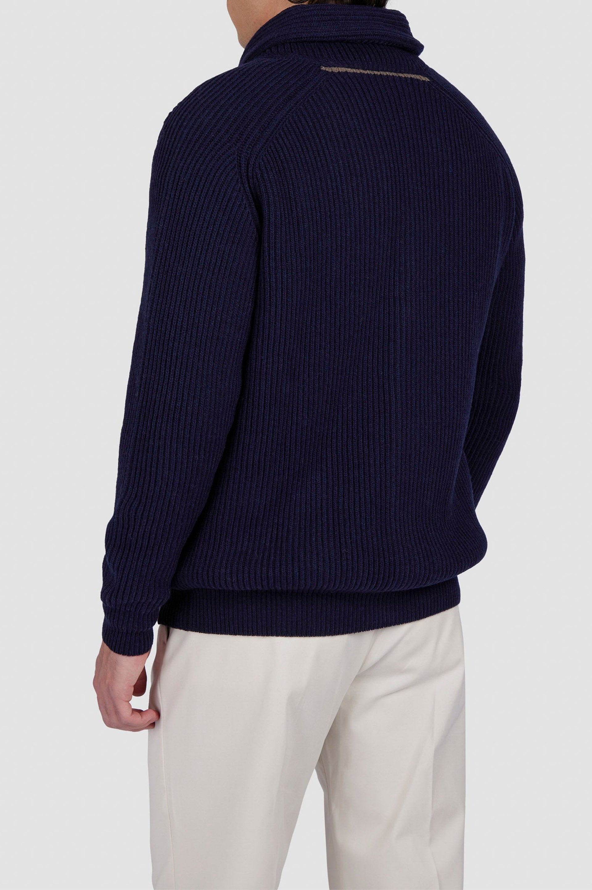 Button-up woollen waistcoat - Blue chequered