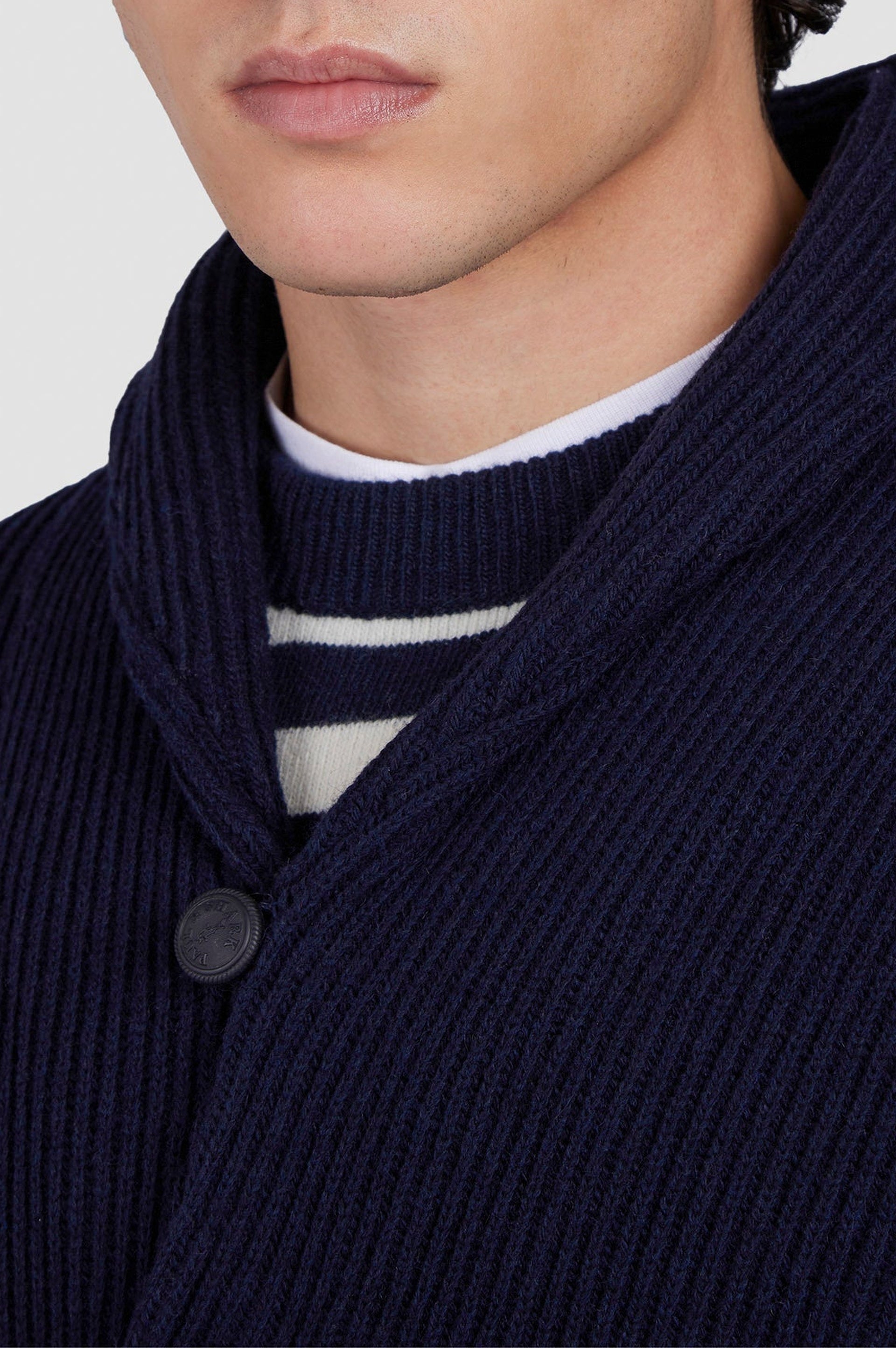 Button-up woollen waistcoat - Blue chequered