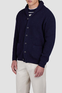 Button-up woollen waistcoat - Blue chequered