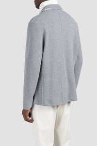 Wool waistcoat with a turn-down collar - Medium grey