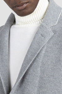 Wool waistcoat with a turn-down collar - Medium grey