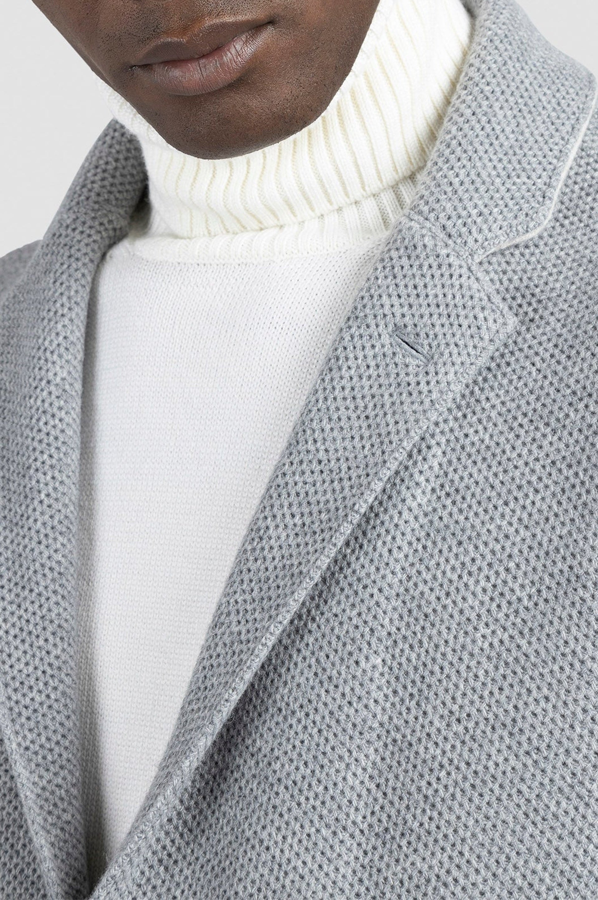 Wool waistcoat with a turn-down collar - Medium grey