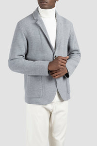 Wool waistcoat with a turn-down collar - Medium grey