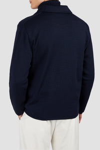 Veste à boutons en laine - Bleu & bleu aviation