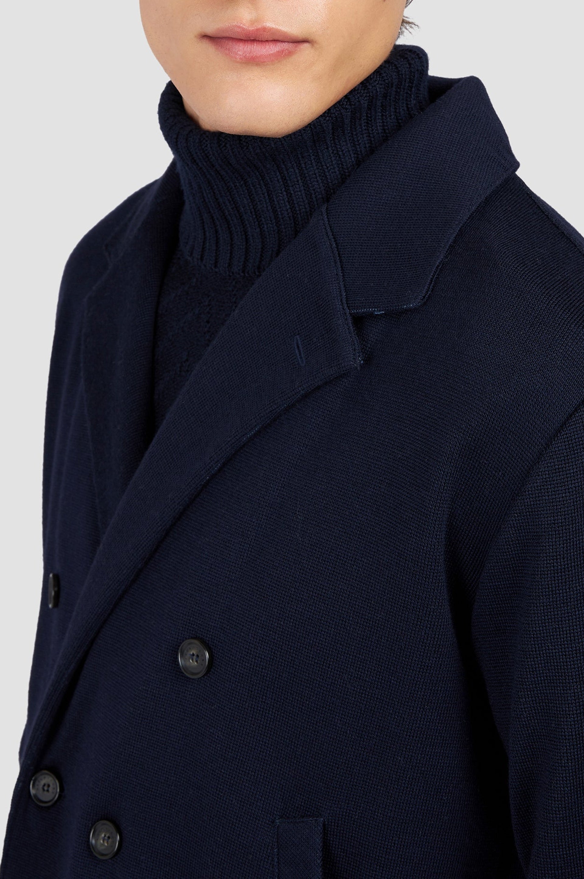 Veste à boutons en laine - Bleu & bleu aviation
