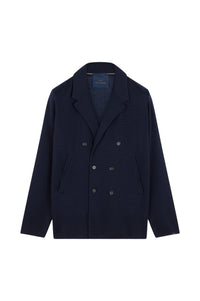 Veste à boutons en laine - Bleu & bleu aviation