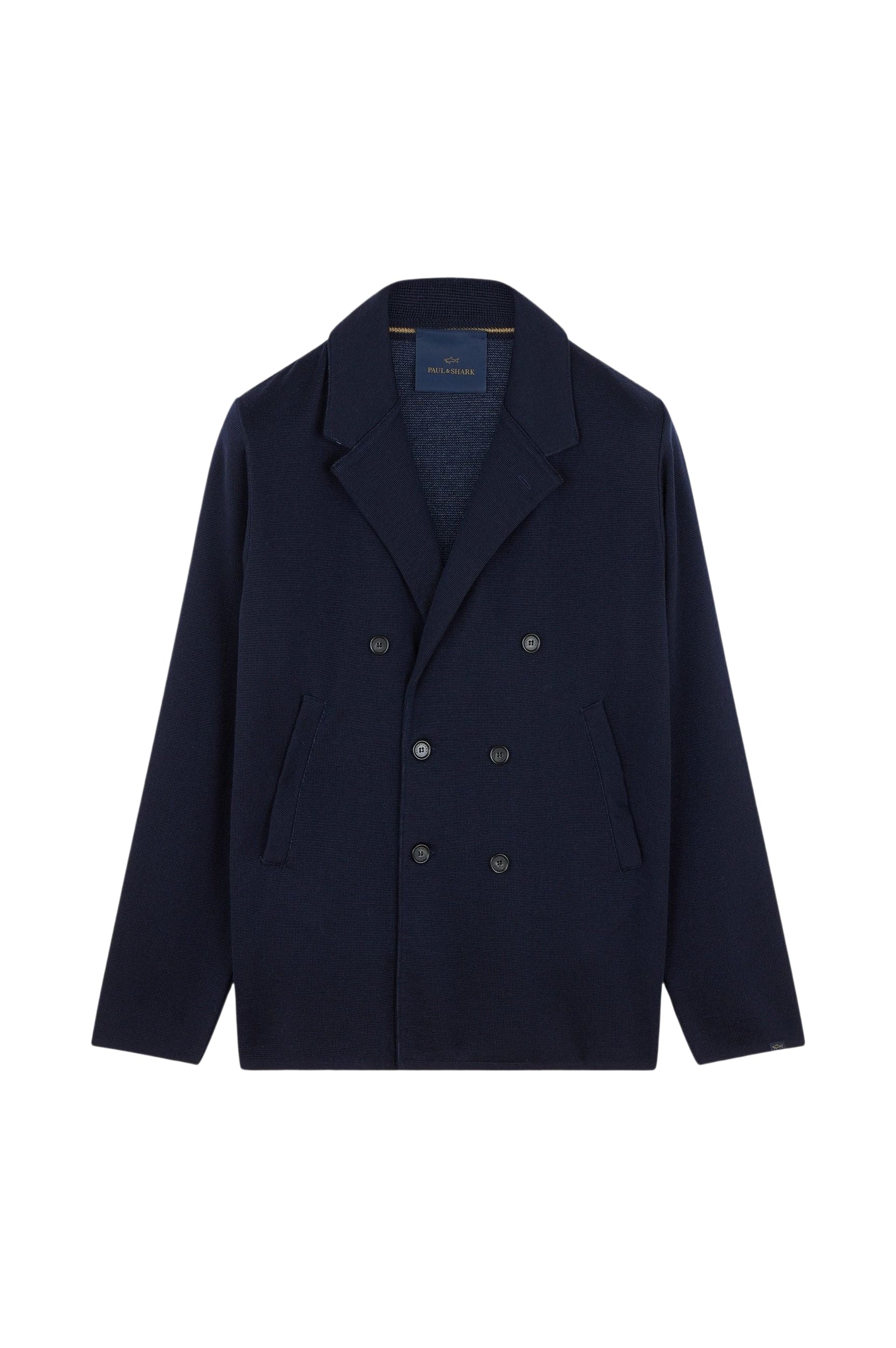 Veste à boutons en laine - Bleu & bleu aviation