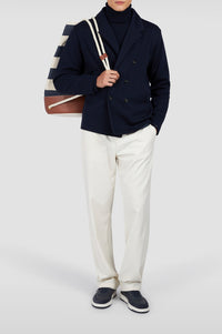 Veste à boutons en laine - Bleu & bleu aviation