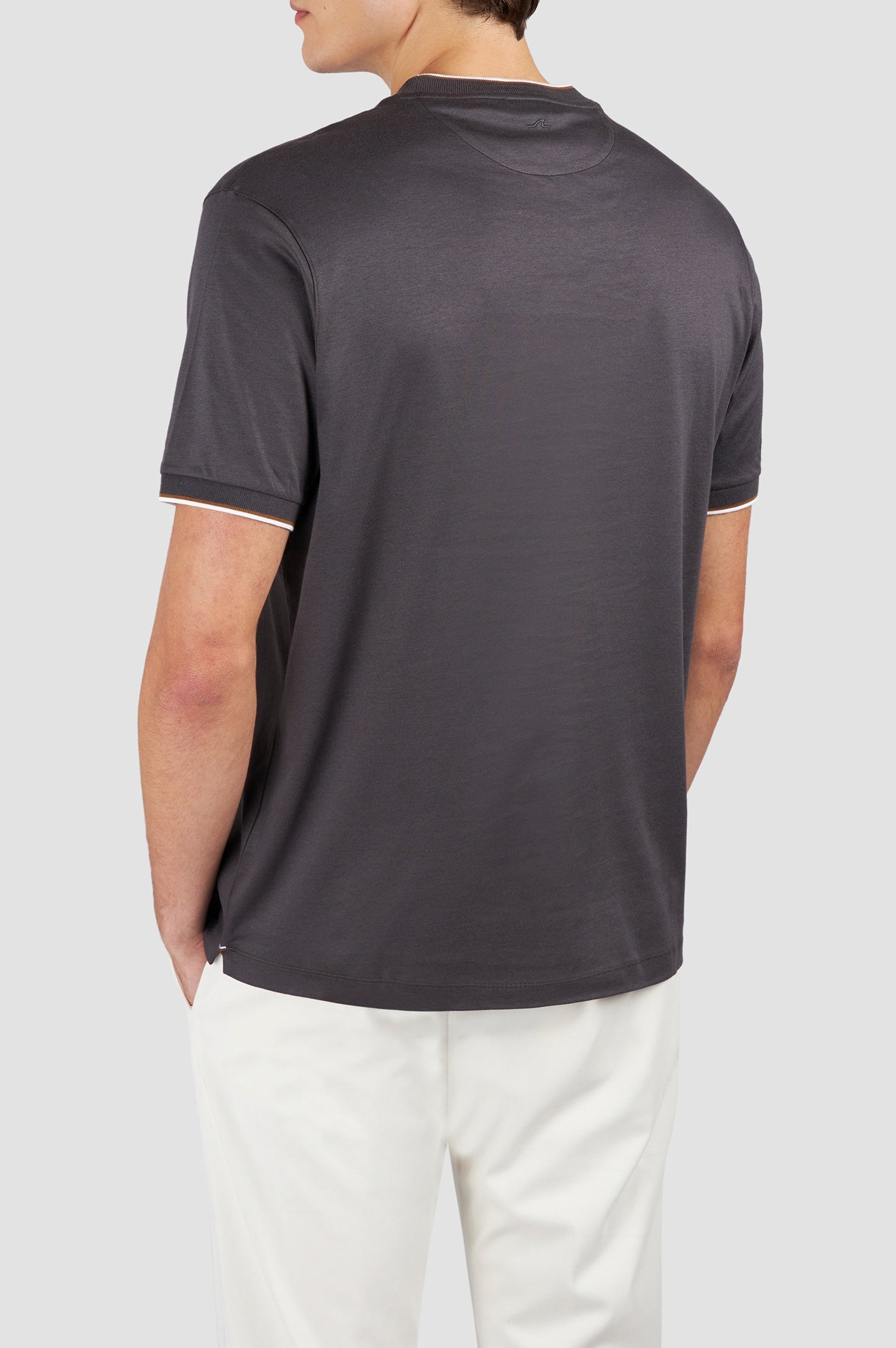 T-shirt à à liséré contrasté - Anthracite