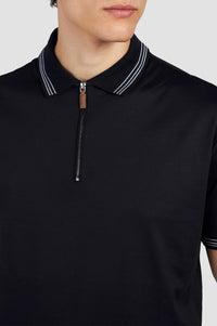 Polo Riviera à zip - Bleu damier