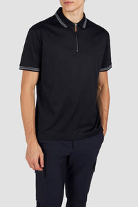 Polo Riviera à zip - Bleu damier